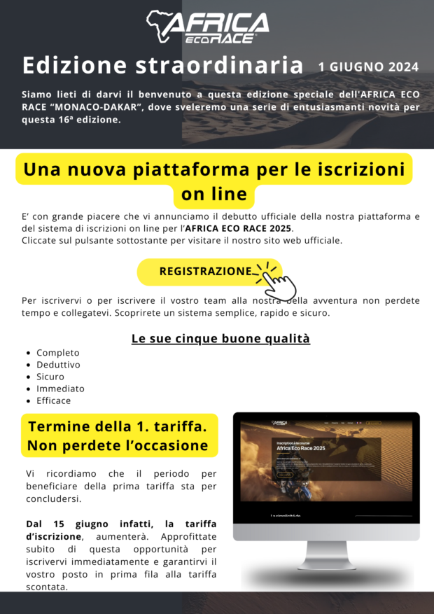 Africa Eco Race Monaco-Dakar, edizione speciale 2025