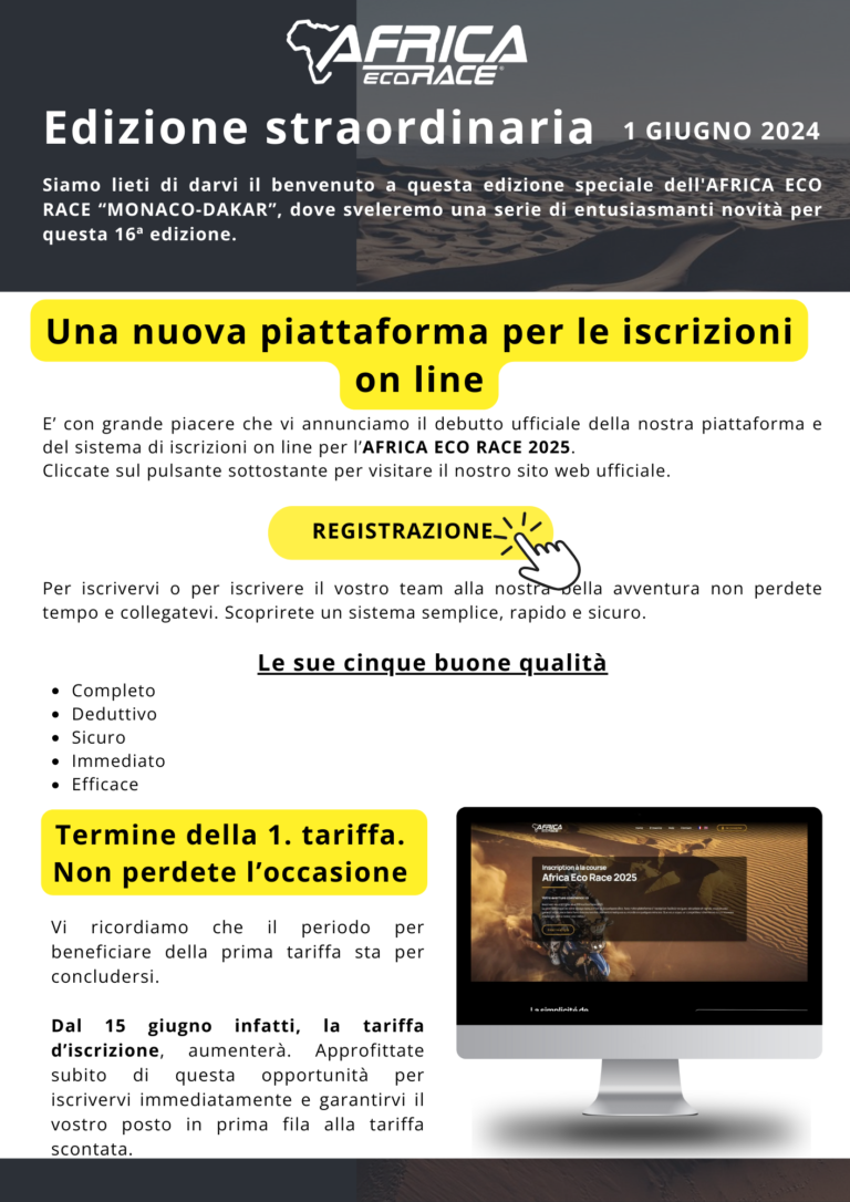 Africa Eco Race Monaco-Dakar, edizione speciale 2025