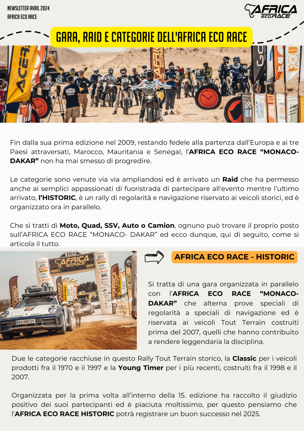 Africa Eco Race Monaco-Dakar: tutte le categorie al via