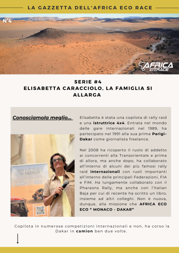 Africa Eco Race, Elisabetta Caracciolo guida i concorrenti