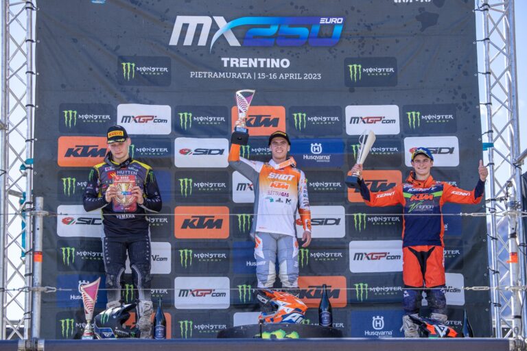 Arco di Trento, tripletta italiana nell’Europeo EMX250