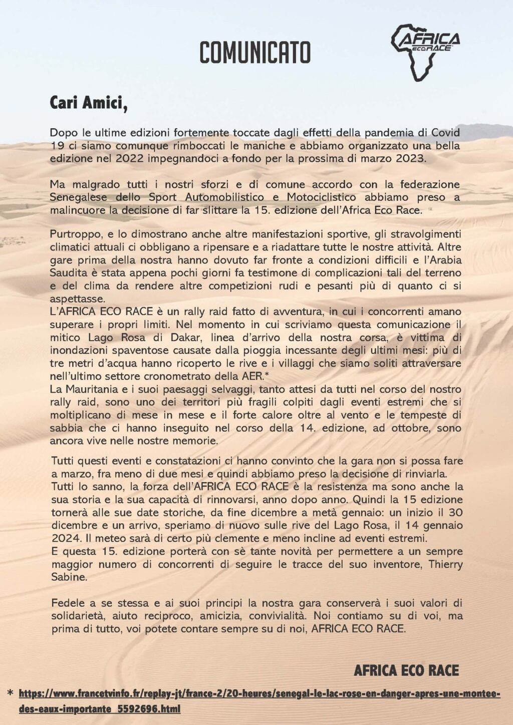 Africa Eco Race 2023, lo spirito della Dakar che corre in Africa