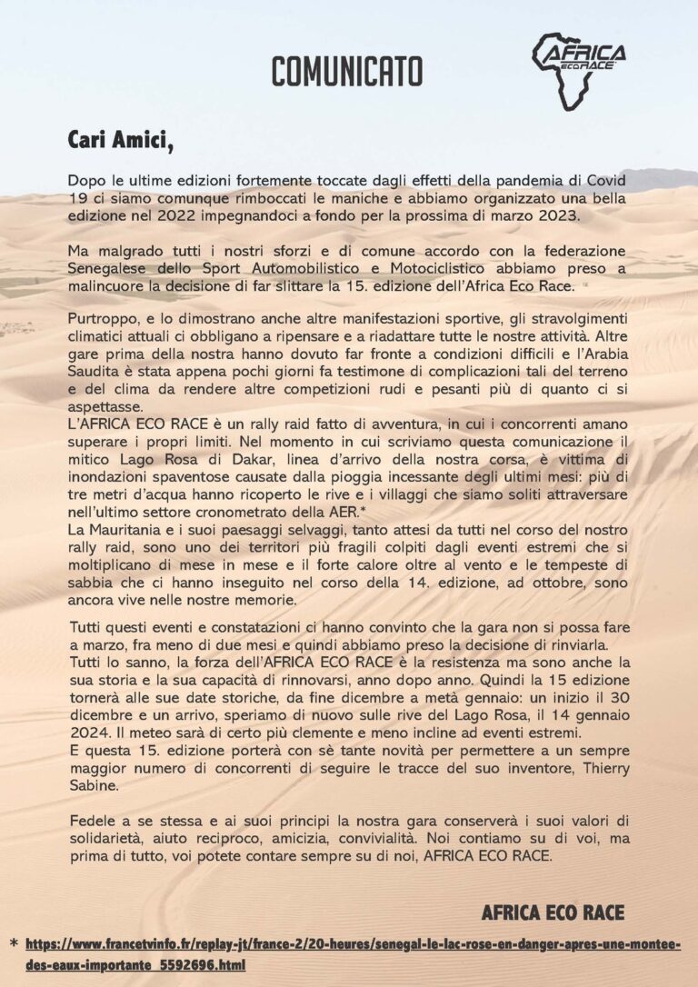 Africa Eco Race 2023, lo spirito della Dakar che corre in Africa