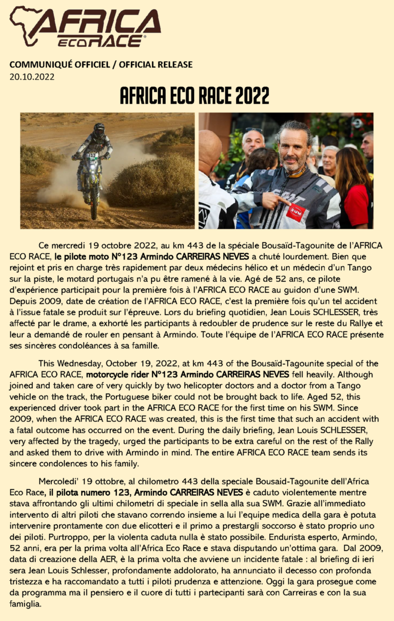 Africa Eco Race, aperte le iscrizioni per Dakar 2025