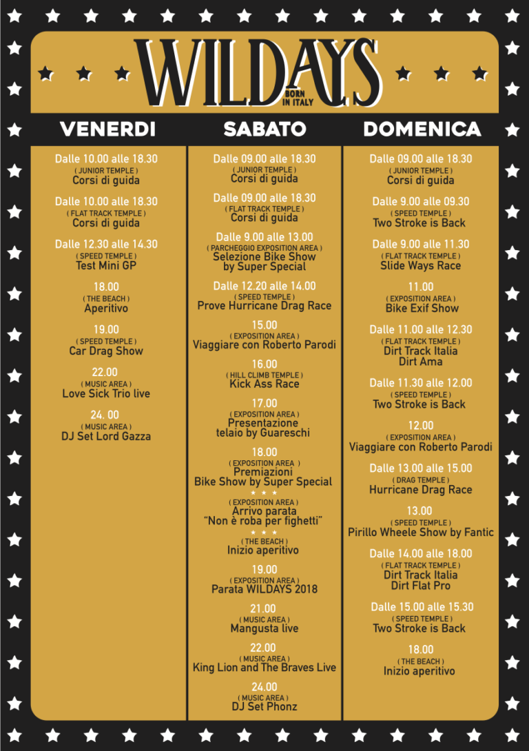 Wildays 2018, a Varano il festival che unisce motori e natura