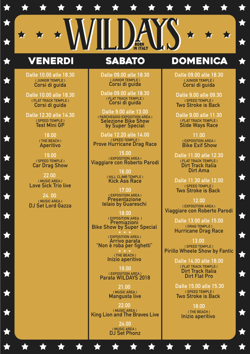 Wildays 2018, a Varano il festival che unisce motori e natura