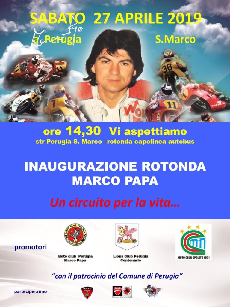 Perugia dedica una rotonda al pilota Marco Papa