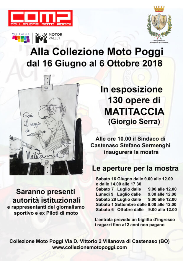 Museo Poggi, in mostra le vignette motociclistiche di Matitaccia