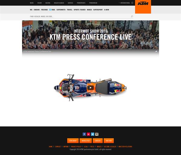 KTM porta Intermot 2016 in diretta streaming per tutti gli appassionati