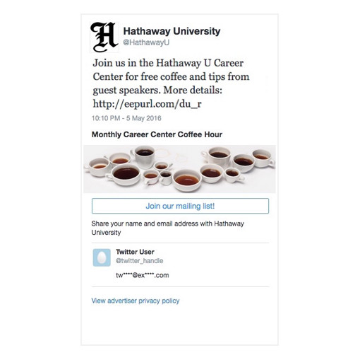 Twitter Lead Generation Cards ora gestibili da MailChimp