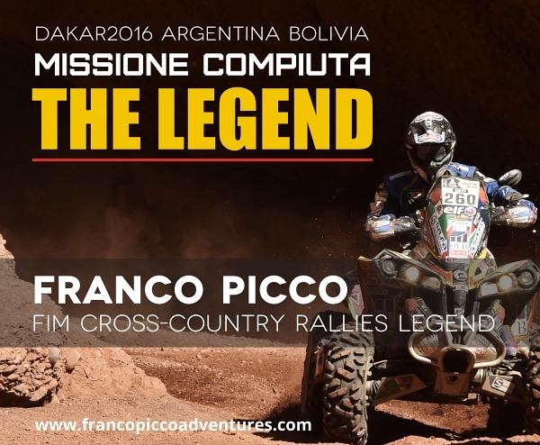 Dakar 2016, Franco Picco chiude 20° tra i quad e rilancia la sfida
