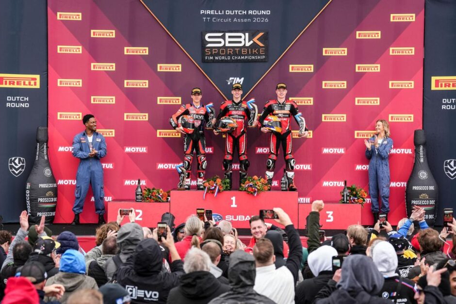 Nicolo Bulega in occasione del dominio Ducati al WorldSBK Assen 2026