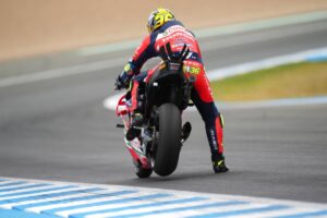 RC213V del team Honda HRC Castrol durante le prove del venerdì a Jerez