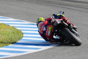 RC213V del team Honda HRC Castrol durante il test MotoGP a Jerez con Marini e Mir