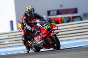 Honda HRC Castrol durante il test MotoGP a Jerez con le RC213V di Marini e Mir
