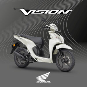 Honda Vision 110 in nuova colorazione 2026, scooter urbano con pedana piatta e vano sottosella da 17,7 litri