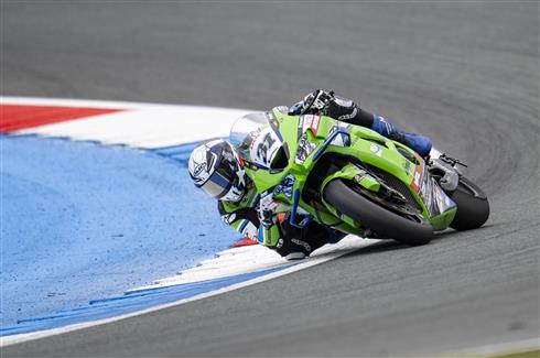 Garrett Gerloff ad Assen con il Kawasaki WorldSBK Team durante il weekend di gare