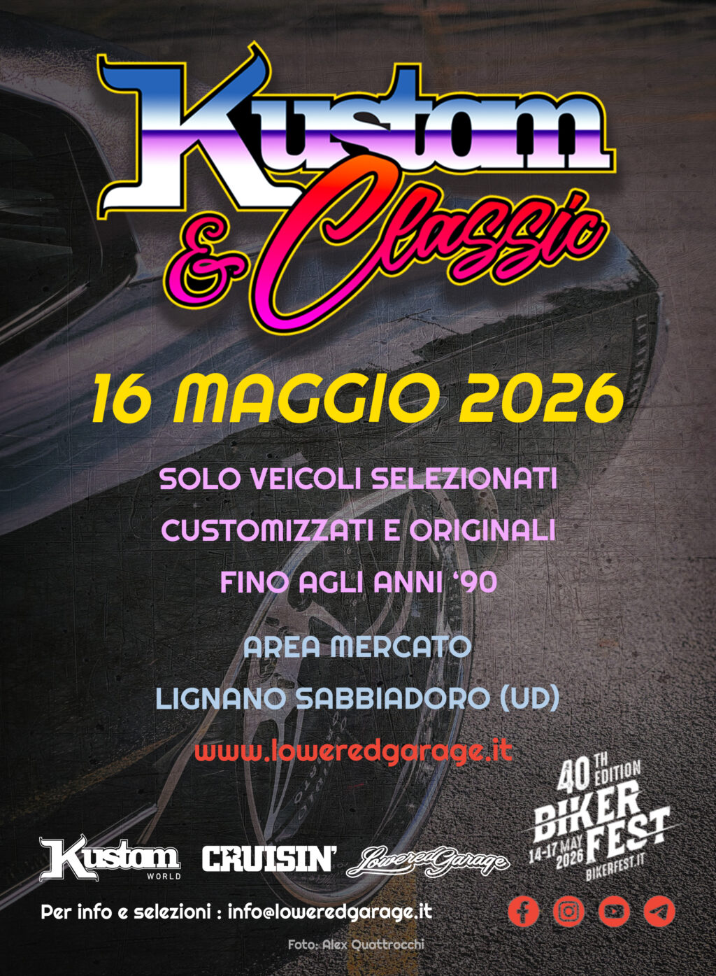 Raduno Kustom & Classic a Lignano con auto d'epoca e youngtimer