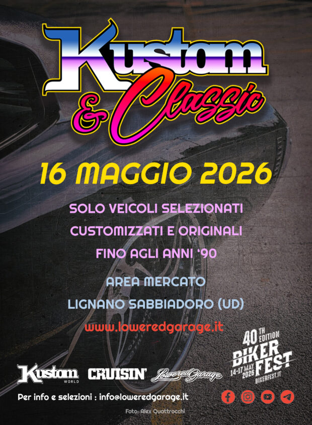 Raduno Kustom & Classic a Lignano con auto d'epoca e youngtimer