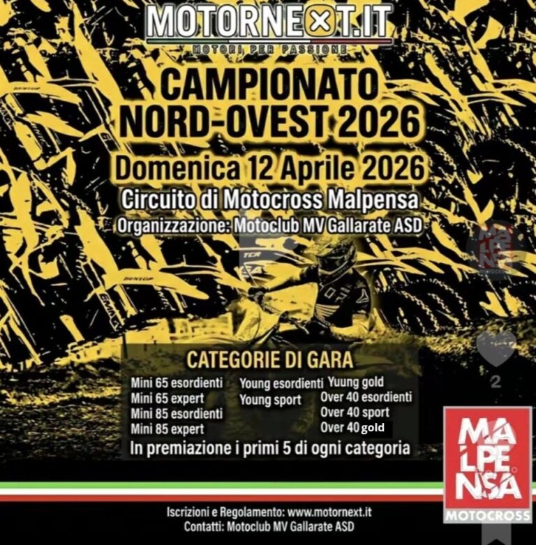 Tracciato del Ciglione di Malpensa in occasione del Trofeo Nord Ovest Junior valido per il Campionato MotorNext 2026