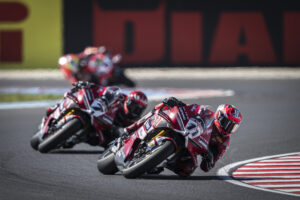 Bulega e Lecuona del team Aruba.it Racing Ducati al circuito di Balaton