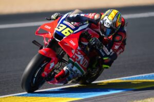 Joan Mir con la Honda HRC Castrol durante la Sprint Race di Le Mans
