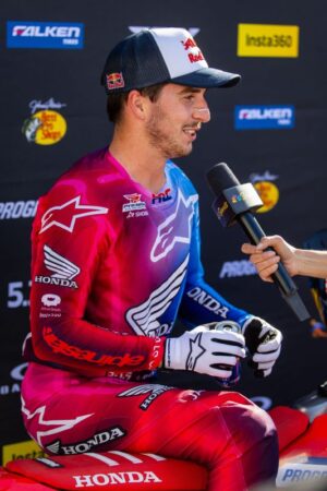 Hunter Lawrence su Honda CRF450RWE al round finale di Salt Lake City del Supercross AMA 2026