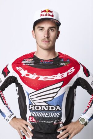 Hunter Lawrence, pilota Honda HRC Progressive, al termine del Supercross AMA 2026 a Salt Lake City