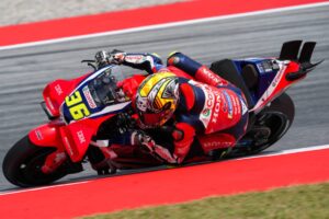 Joan Mir con la Honda HRC Castrol al GP di Catalunya durante le prove del venerdì