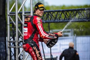 Nicolò Bulega (Ducati) a Most durante il weekend WorldSBK, autore del nuovo giro record