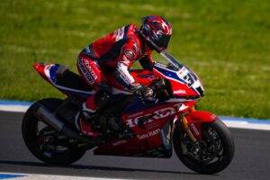 CBR1000RR-R del team Honda HRC in pista a Misano durante i test