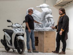 Concept Honda SH125 Marmo con carene in resina acrilica riciclabile effetto marmo