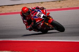 Honda CBR1000RR-R del team HRC al MotorLand Aragon durante il venerdì di prove