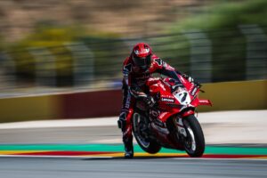 Ducati Panigale V4 R in pista al MotorLand durante le libere del WorldSBK Aragon