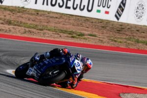 Pilota Ducati durante le prove libere al MotorLand nel weekend WorldSBK Aragon