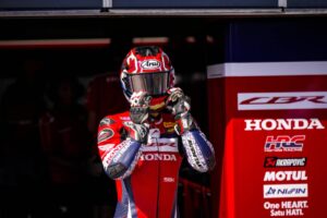 Team Honda HRC al MotorLand Aragón con le CBR1000RR-R durante le prove libere