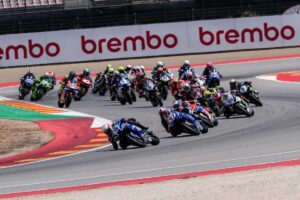 Nicolo Bulega su Ducati Aruba.it Racing durante il weekend WorldSBK ad Aragon