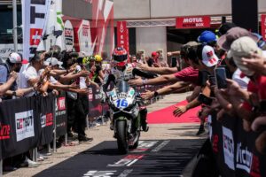 Nicolo Bulega su Ducati Aruba.it al MotorLand Aragon, vincitore di Gara 1