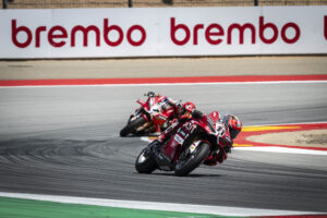 Pilota Ducati al MotorLand Aragon durante il weekend di WorldSBK