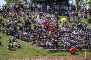 Jeffrey Herlings (Honda HRC PETRONAS) a Teutschenthal durante le qualifiche del MXGP di Germania