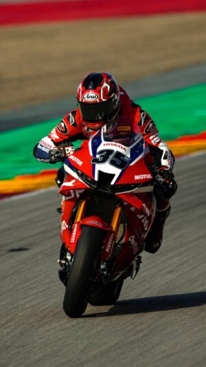 CBR1000RR-R del team Honda HRC a MotorLand Aragon durante il round WorldSBK