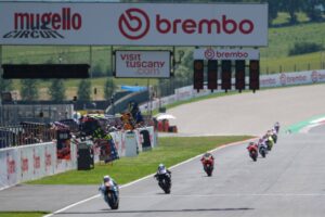 RC213V del team Honda HRC Castrol al Mugello durante il GP d'Italia