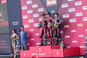 Pilota Ducati Aruba.it Racing al MotorLand Aragon durante il round WorldSBK