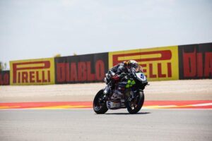 Nicolò Bulega ad Aragón con la Ducati e le gomme Pirelli SC0