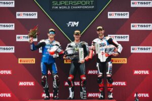 Nicolò Bulega con Ducati e Pirelli SC0 ad Aragón durante il weekend WorldSBK