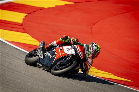 Bimota KB4 WorldSBK a Motorland Aragon durante le libere del venerdì