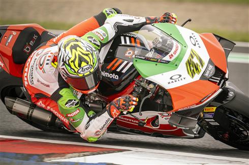 Bimota KB998 Rimini del bimota by Kawasaki Racing Team durante i test a Misano