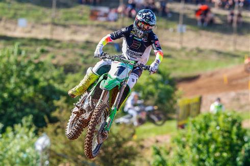 Romain Febvre con la KX450-SR, pole position al GP di Germania