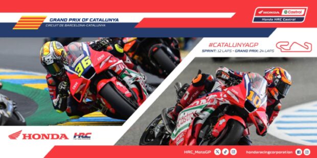 Team Honda HRC Castrol in preparazione per il GP di Catalogna con Luca Marini e Joan Mir