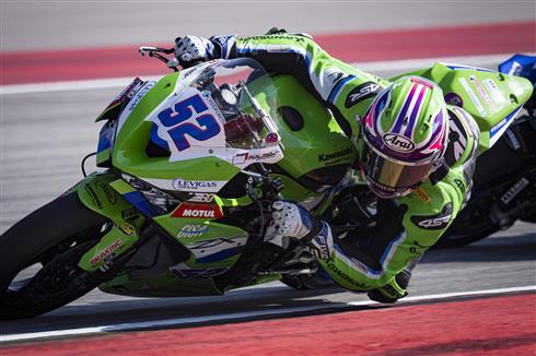 Kawasaki WorldSSP Team a MotorLand Aragon durante il round WorldSSP